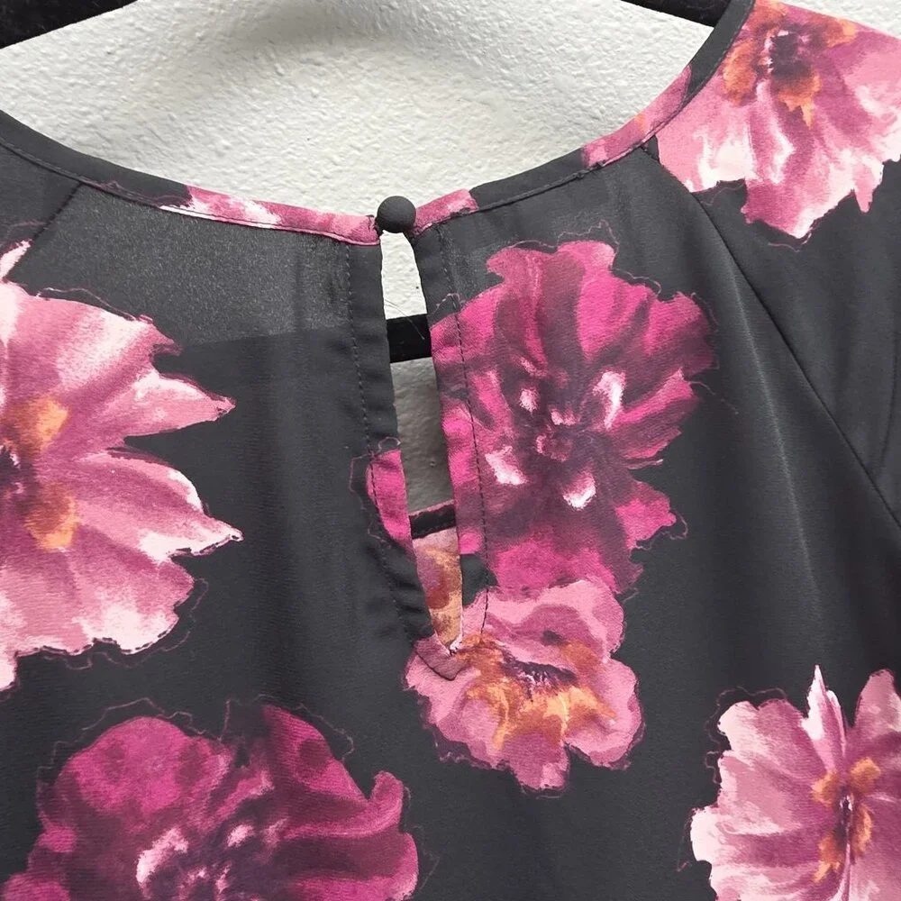 Maurices Blouse Lot 2 Womens XXL Black Floral Long Sleeve Plus Size Top Print - Picture 8 of 15